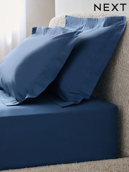 Navy Pure 144 Thread Extra Deep Fitted Count 100% Cotton Sheet (F07057) | 59 QAR - 98 QAR