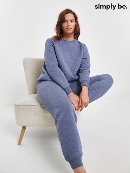 Simply Be Blue Pretty Secrets Quilted Lounge Set (F07088) | $53