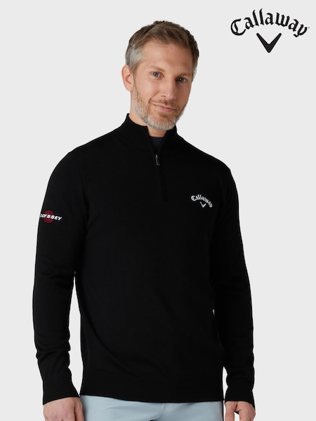 Callaway Apparel 1/4 Blended Merino Black Sweater (F07099) | €93