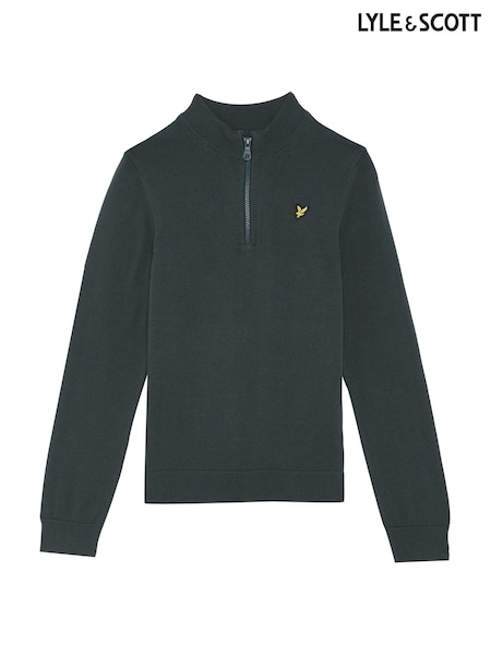 Lyle & Scott Blue 1/4 Zip 100% Cotton Jumper (F07129) | €40