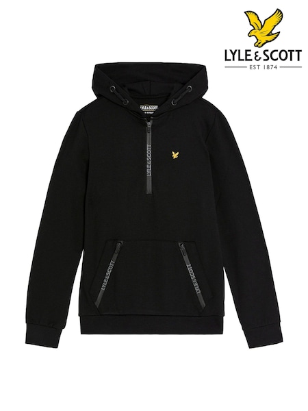 Lyle & Scott Black Fly Fleece Branded Zip Hoodie (F07140) | 173 QAR