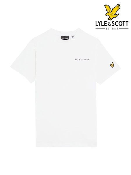 Lyle & Scott White Script Embroidered 100% Cotton T-Shirt (F07176) | AED89 - AED114