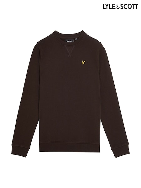 Lyle & Scott Brown Crew Neck 100% Cotton Sweatshirt (F07183) | AED131 - AED145