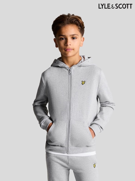 Lyle & Scott Grey Zip Through 100% Cotton Hoodie (F07210) | 161 QAR