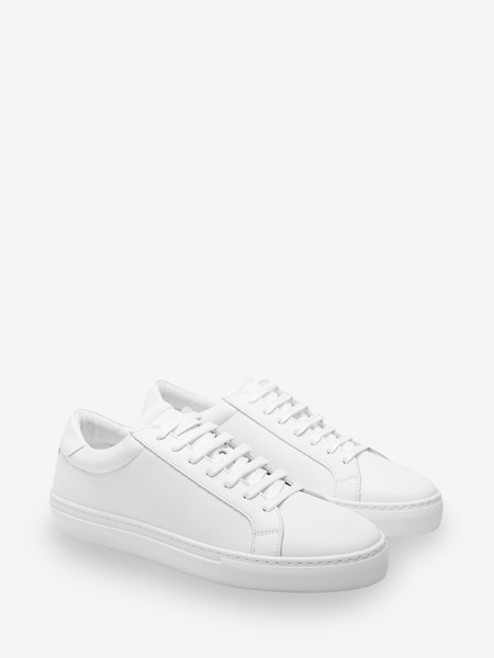 Les Deux White Theodor Suede Low Top Lace Up Sneakers (F07296) | AED699