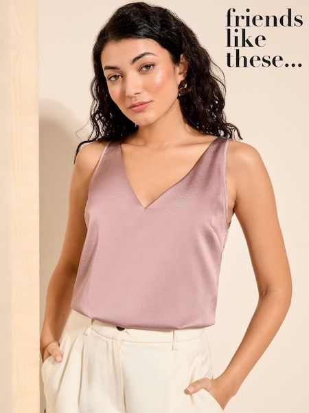Vaaleanpunainen - Friends Like These V-kaula-aukko Shell Top (F07367) | €36