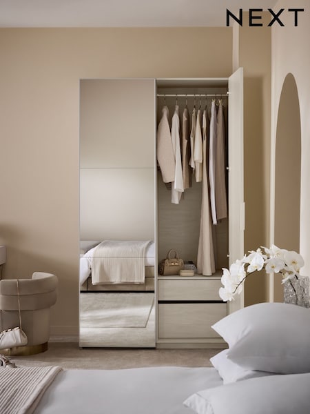 Mirror Sloane Glass Double Semi Fitted Wardrobe (F07368) | €1,175