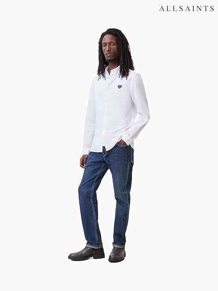 AllSaints White Amante Long Sleeve Shirt (F07390) | €142