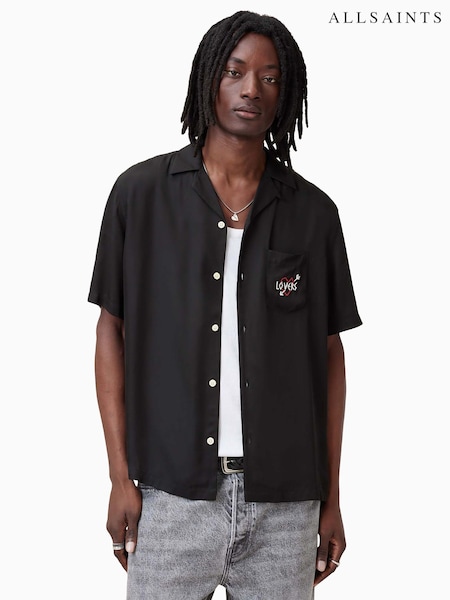 AllSaints Black Lovers Short Sleeve Shirt (F07395) | €170