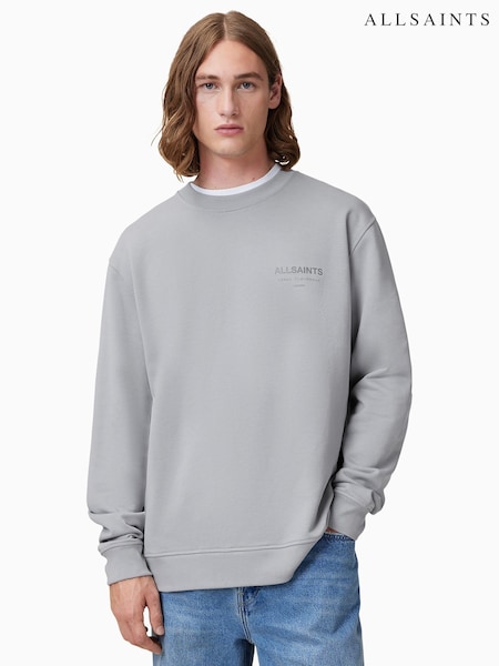 אפור - Allsaints Underground Crew Jumper (F07459) | ‏548‏₪