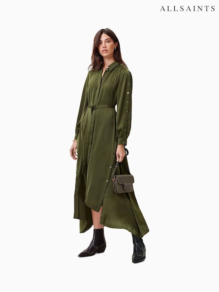 AllSaints Green Lexi Dress (F07485) | 985 QAR