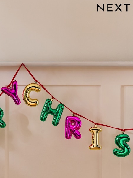 Multi Merry Christmas Balloon Lettering Garland (F07505) | €13