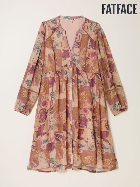 FatFace Steph Rose Pink Patched Chintz Dress (F07509) | €93