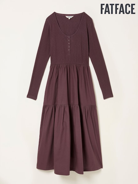 FatFace Jersey Woven Midi Dress (F07535) | R$ 585