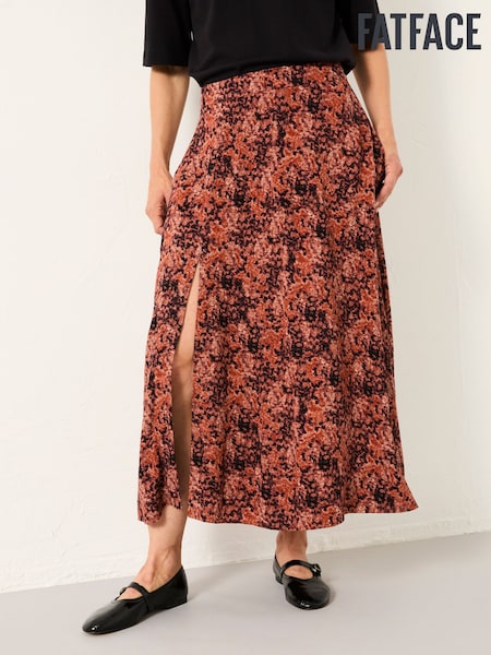 FatFace Skye Dusky Purple Vintage Texture Midi Skirt (F07557) | €73