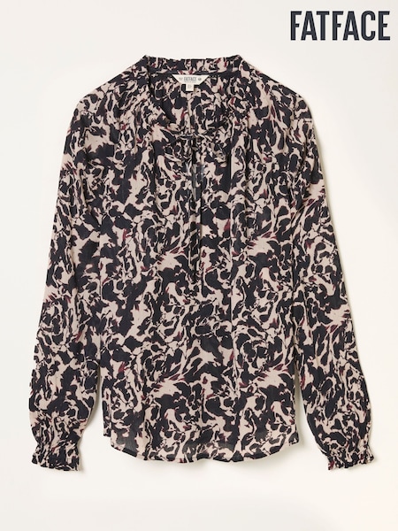 FatFace Lil Black Animal Swirl Blouse (F07568) | €60.50