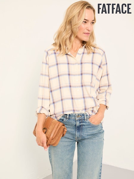FatFace Bessie Ivory Check Shirt (F07570) | AED288