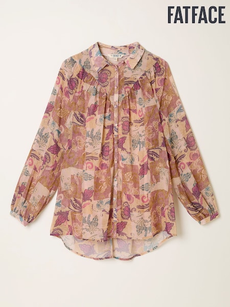 FatFace Pamala Rose Pink Patched Chintz Blouse (F07574) | R$ 490
