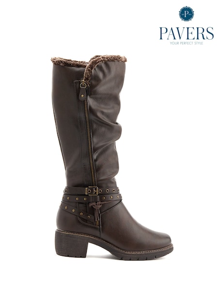 Pavers Brown Long Slouch Boots (F07603) | €63