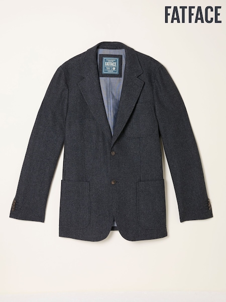 FatFace Witley Grey Wool Micro Check Blazer (F07612) | AED693