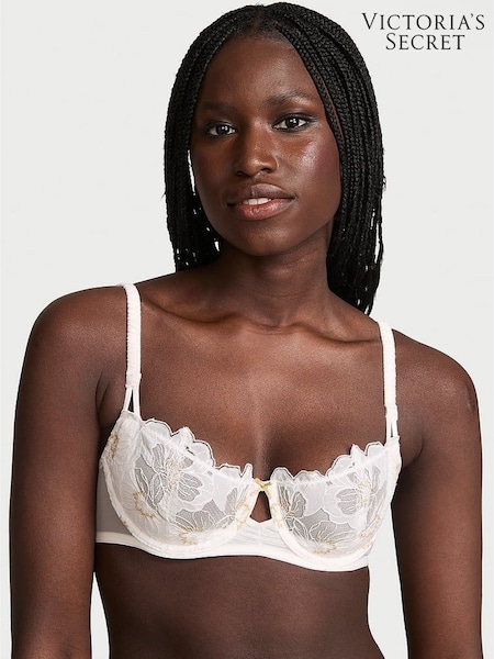 Victoria's Secret White Unlined Balcony Peony Embroidery Bra (F07633) | €68
