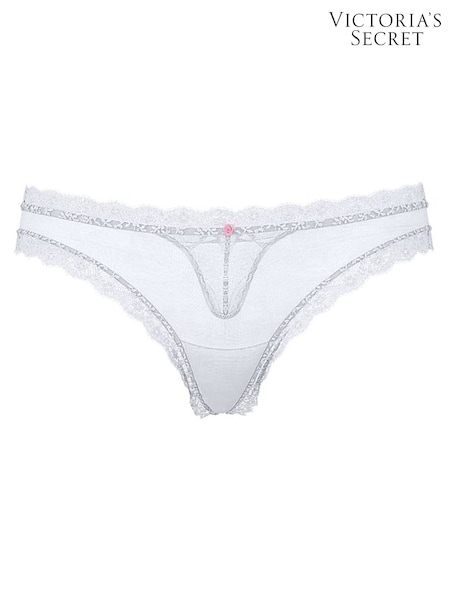 Victoria's Secret Palest Blue Lace Trim Thong Knickers (F07638) | €15.50
