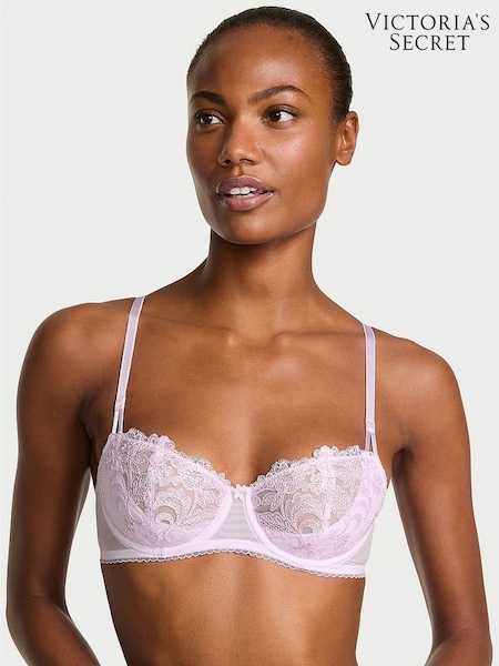Victoria's Secret Delicate Violet Purple Unlined Balcony Blossom Embroidery Bra (F07644) | €56