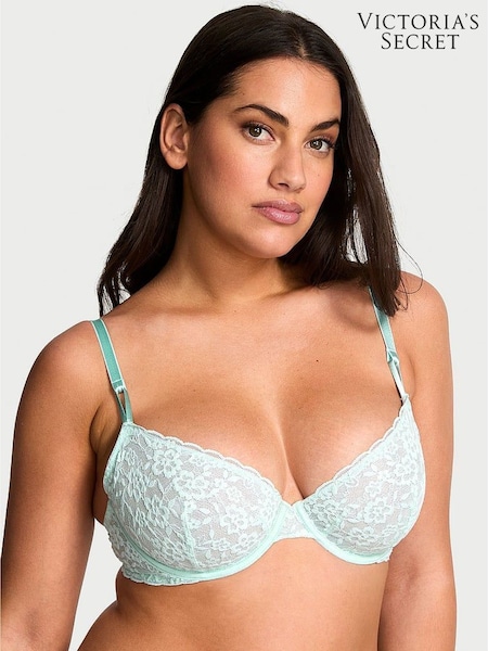 Victoria's Secret Tradewind Blue Unlined Demi Sexy Tee Lace Bra (F07658) | €29