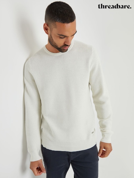 Threadbare Cream Crochet Knit Crew Neck Jumper (F07692) | R$ 280