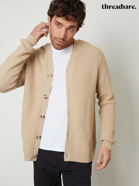 rjava - Threadbare Basket Stitch Cardigan (F07709) | € 39