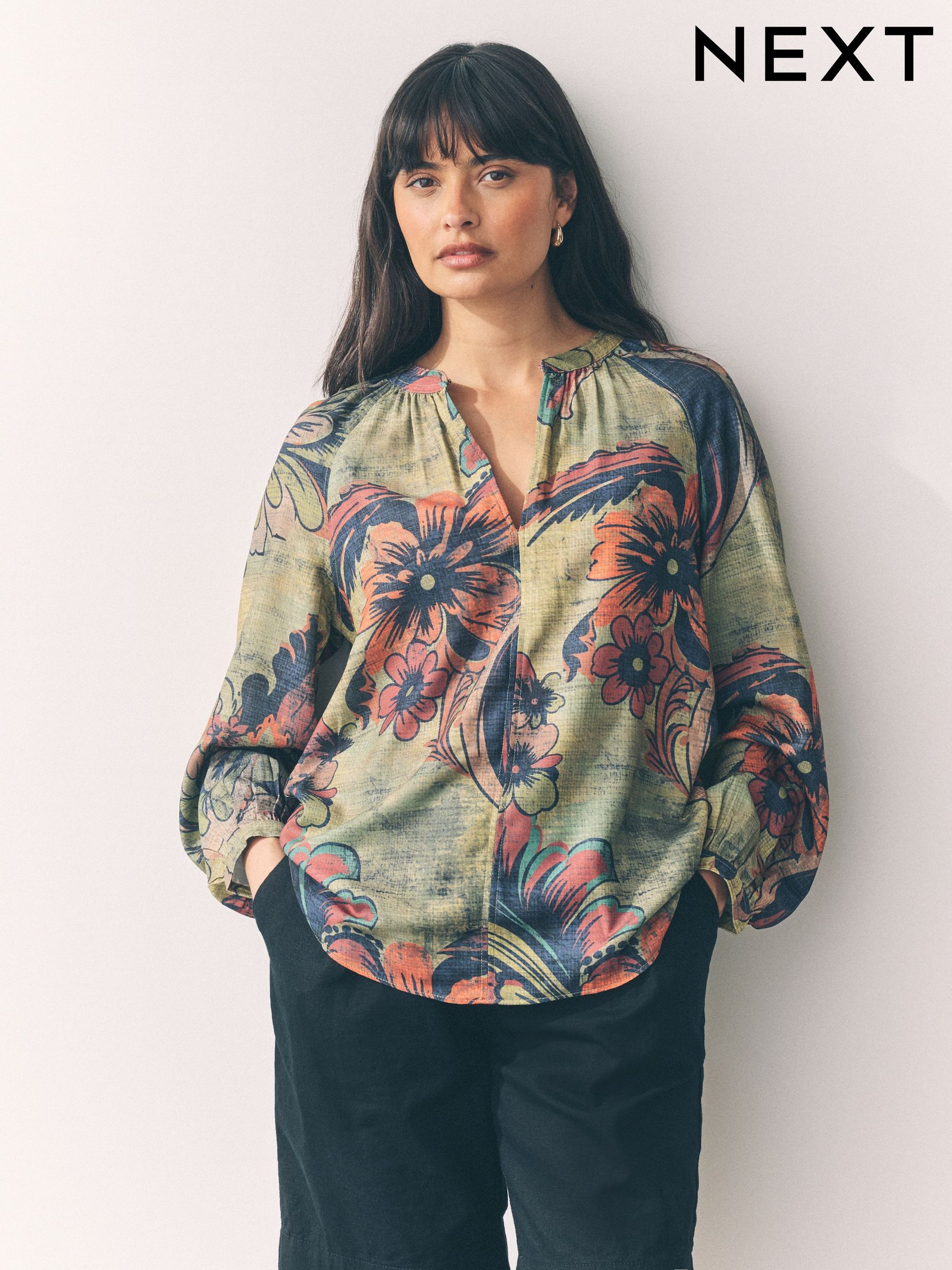トップス her lip to Garden Floral Print Blouse Cato Fashions | Cato Garden Floral Poet Top