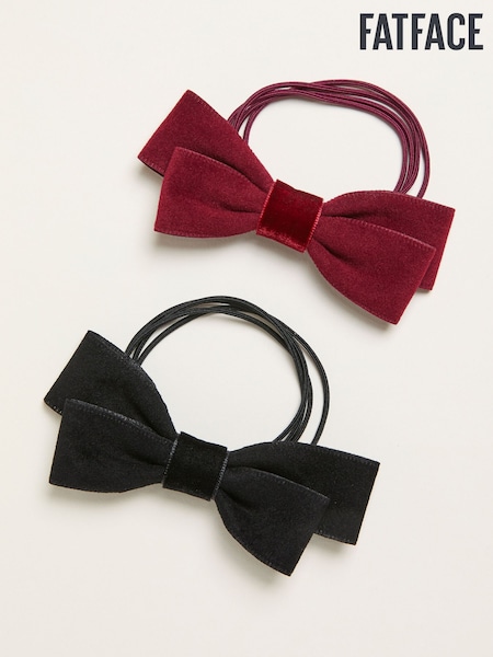FatFace Multi 2 Pack Bow Hair Ties (F07866) | AED61