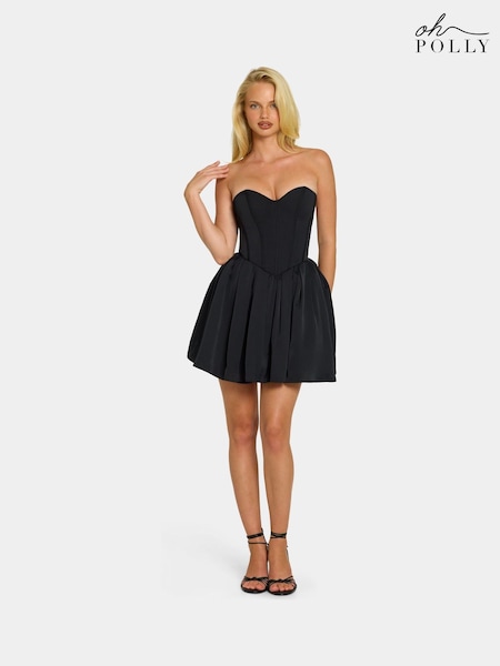 黑色 - Oh Polly Corset Tulle Mini Dress