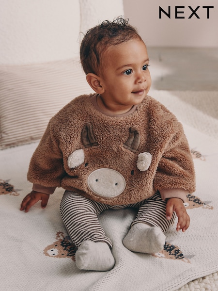 Brown Hamish Fleece Baby Sweat and Legging Set (0mths-2yrs) (F07975) | AED71 - AED81