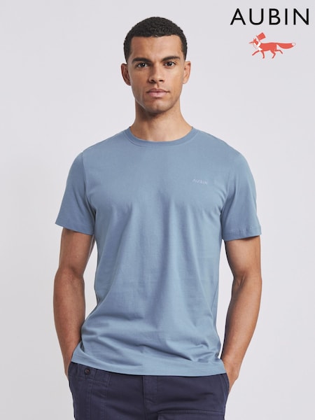 Aubin Askern Blue 100% Cotton T-Shirt (F08078) | €50
