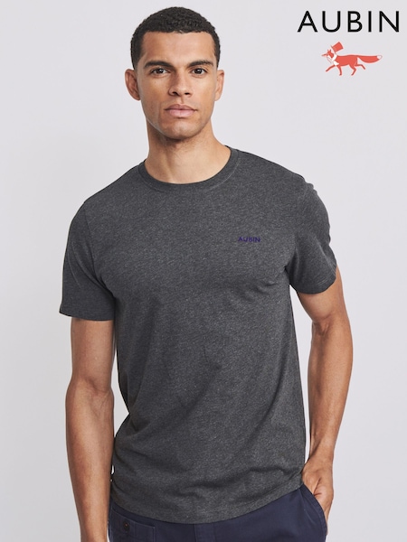 Aubin Askern Grey 100% Cotton T-Shirt (F08091) | ‏176‏₪