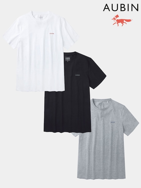 Aubin White/Black/Grey Hemingbrough T-Shirts 3 Pack (F08093) | €119