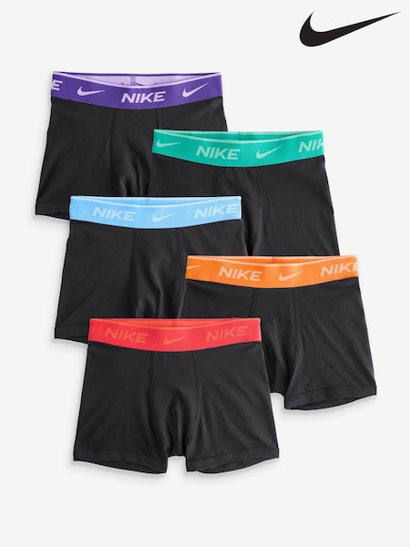 Nike Black Multi Coloured Waistband 5 Pack Boys Boxers (F08118) | €51