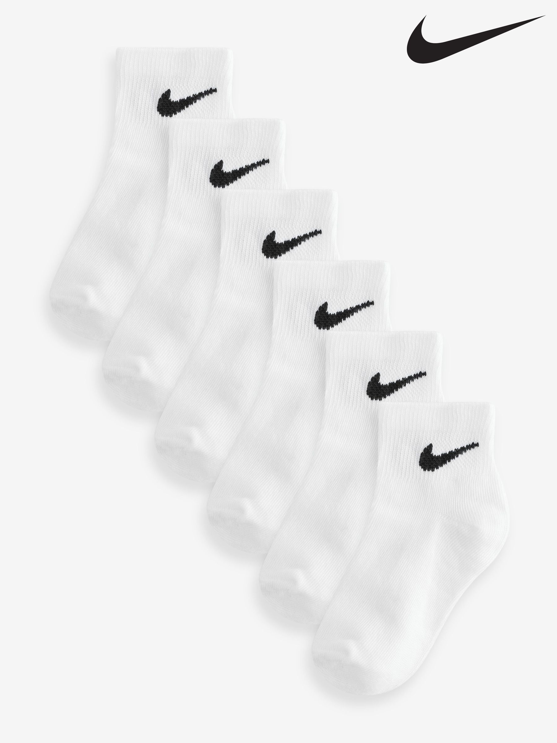 white nike mid calf socks