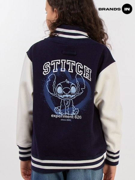Brands In Blue Girls Disney Lilo and Stitch Heart Varsity Jacket (F08137) | €71