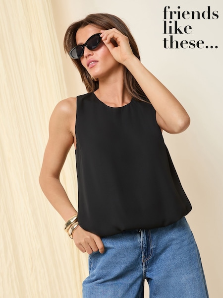 Friends Like These Bubble Hem Sleeveless Blouse (F08184) | ‏161‏₪