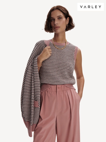 Varley Red Knowles Textured Knit Vest (F08251) | AED466