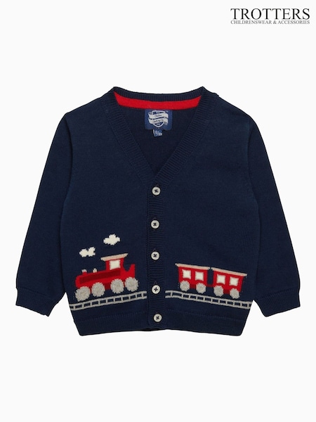 Trotters London Little Blue Train Cardigan (F08361) | € 66