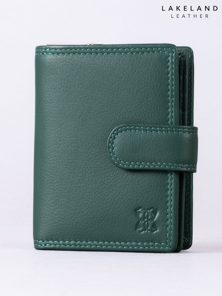 Lakeland Leather Bottle Green Small Leather Tab Purse (F08365) | AED146