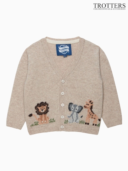 Trotters London Little Natural Augustus & Friends Cardigan (F08376) | R$ 535