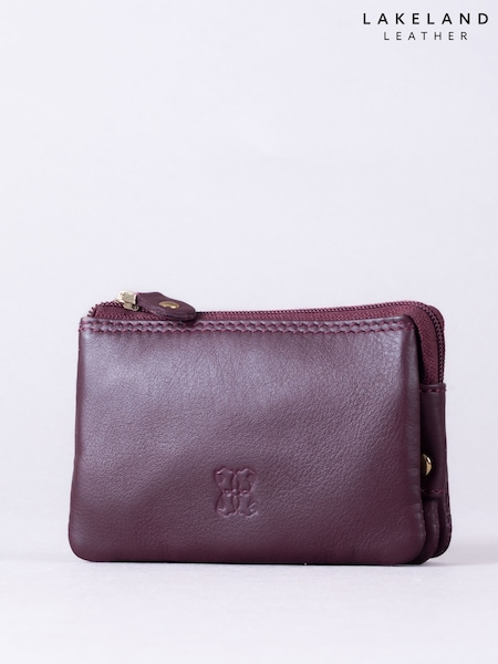 Lakeland Leather Burgundy Red Multi Pocket Coin Purse (F08393) | €31