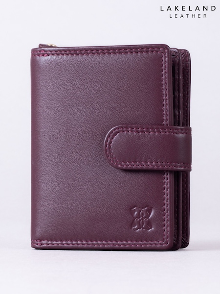 Lakeland Leather Burgundy Red Small Leather Tab Purse (F08400) | €32