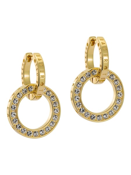 Ted Baker Gold Tone Lina: Double Link Crystal Drop Earrings (F08503) | €63