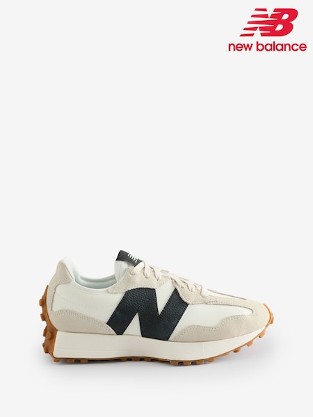 New Balance Black on White Womens 327 Trainers (F08507) | €140