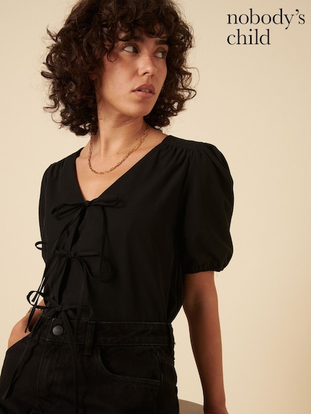 Nobodys Child Bernadetta Tie Front Detail Blouse (F08628) | €87
